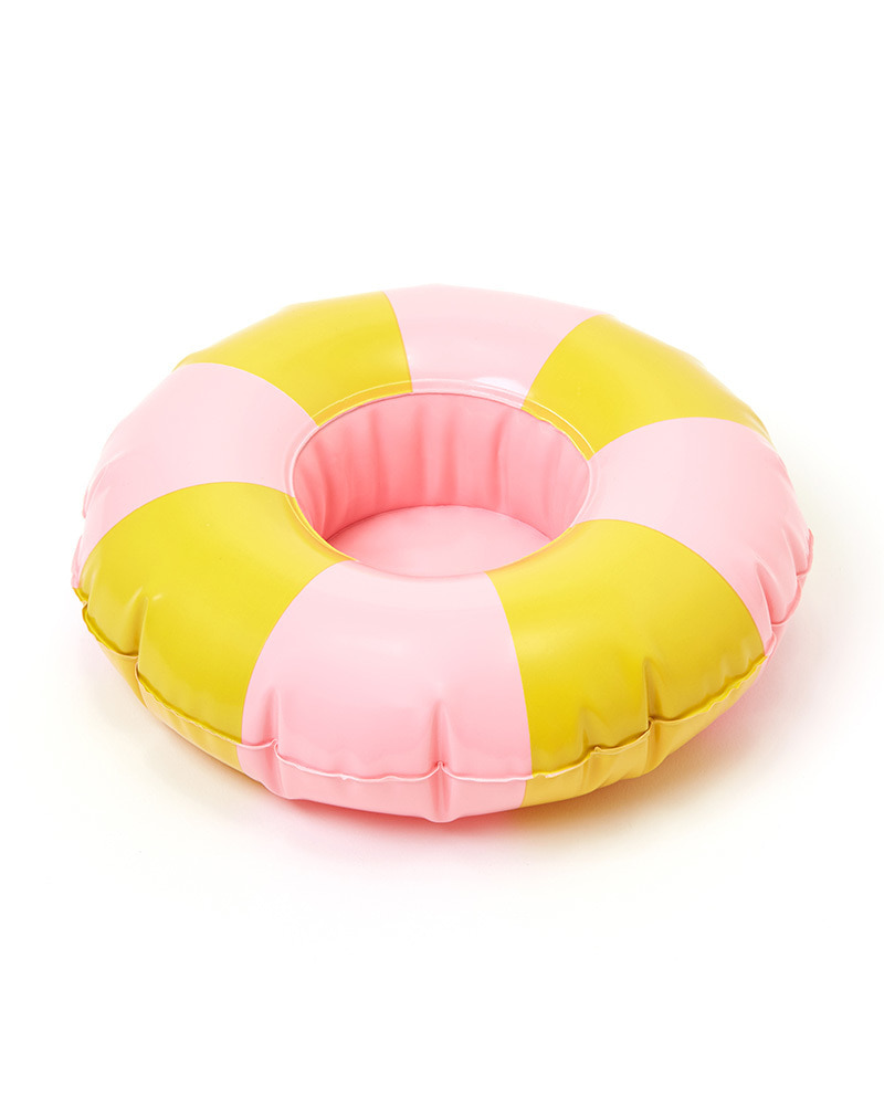 Float On Drink Floaties, Beverly Stripe (Daffodil/Cameo)