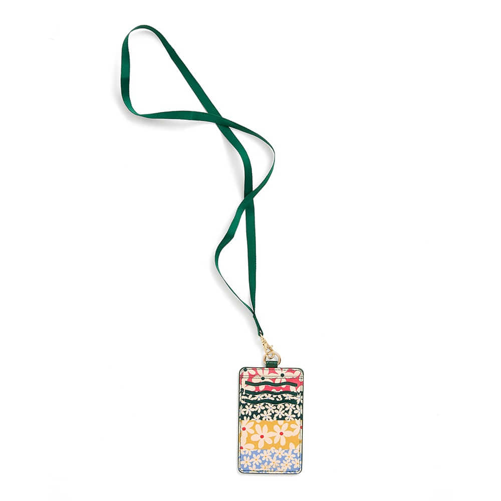KEEP IT CLOSE CARD CASE WITH LANYARD - DAISIES