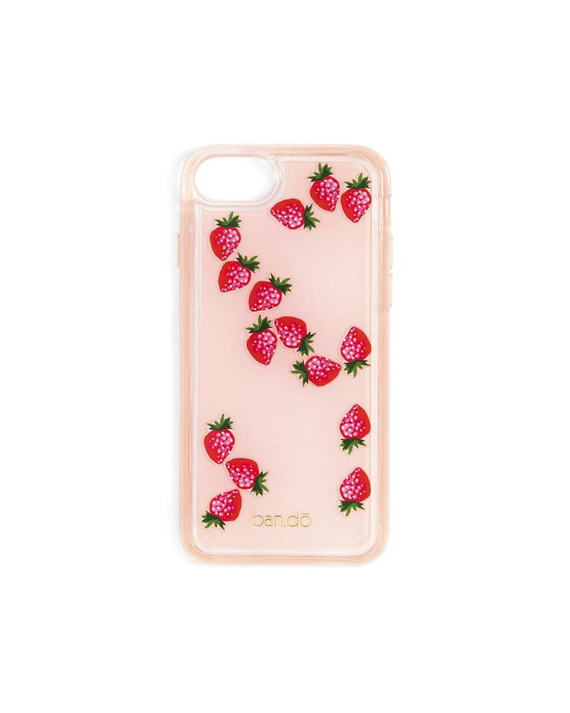FLOATING ICONS IPHONE CASE - STRAWBERRY (Fits Iphone 6, 7, 8)